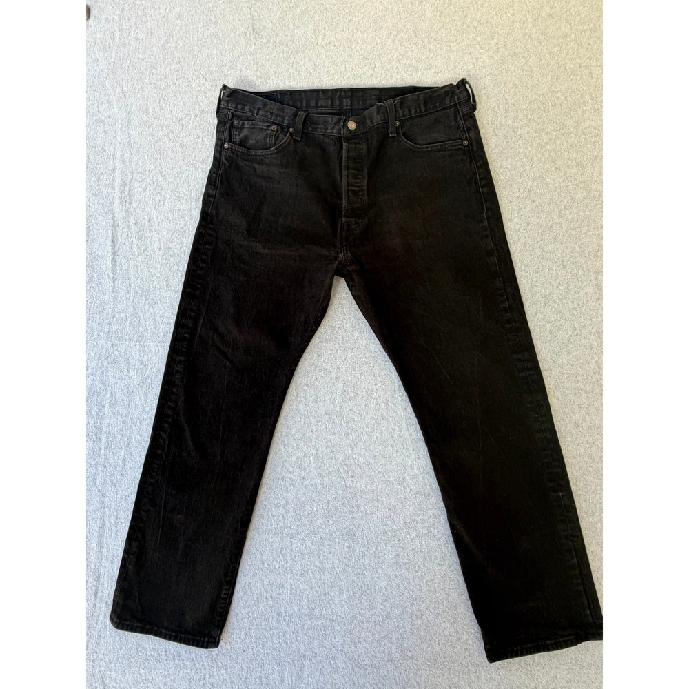 Levis 501 Original Fit Mens Black Straight Leg Button Fly Denim Jeans 40x30